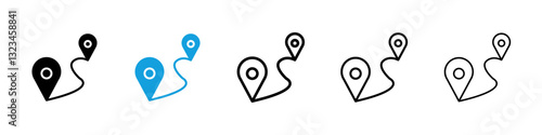 Distance icons vector set for web designs
