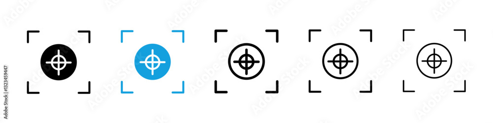 Focus icons vector set for web designs Focus icons vector set for web designs
