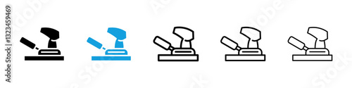 Floor sanding machine icons vector set for web designs