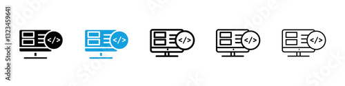 Front end icons vector set for web designs