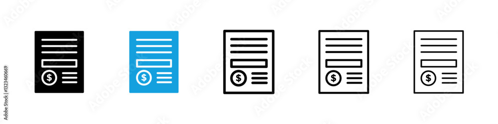 Invoice icons vector set for web designs