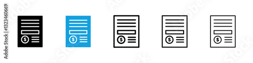 Invoice icons vector set for web designs