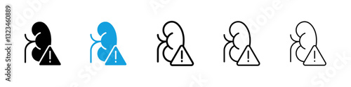 Kidney disease icons vector set for web designs