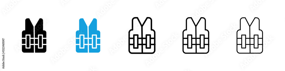 Lifejacket icons vector set for web designs Lifejacket icons vector set for web designs