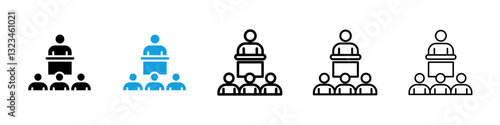 Lecture icons vector set for web designs