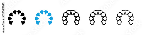 Lingual braces icons vector set for web designs