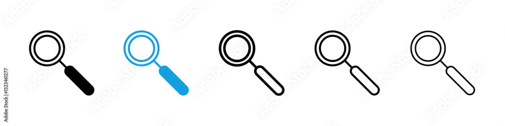 Magnifying glass icons vector set for web designs