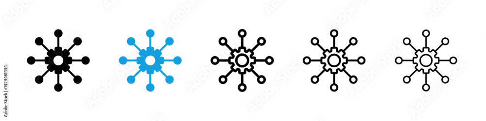 Microservices icons vector set for web designs Microservices icons vector set for web designs