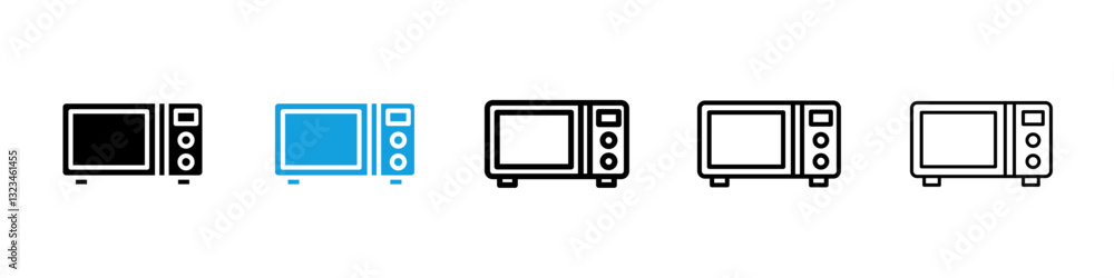 Microwave icons vector set for web designs Microwave icons vector set for web designs