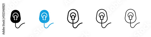 Oxygen mask icons vector set for web designs