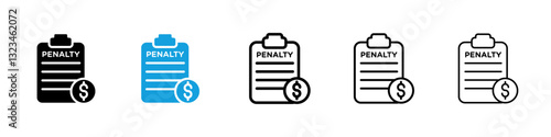 Penalty icons vector set for web designs