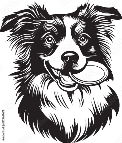 border collie dog with a frisbee