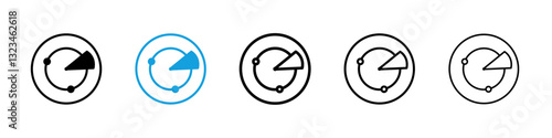 Radar detection icons vector set for web designs