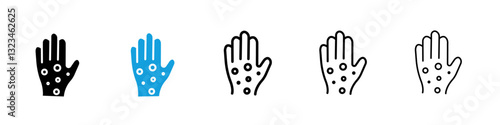 Rash hand icons vector set for web designs