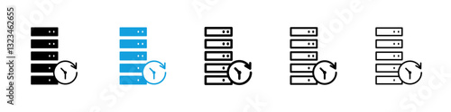 Real time data icons vector set for web designs