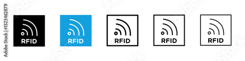 RFID icons vector set for web designs