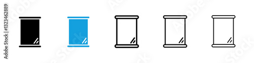 Roll up banners icons vector set for web designs