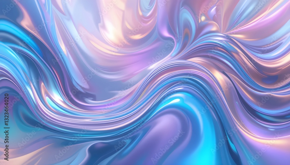 Fototapeta premium Vibrant Holographic Fluid Art