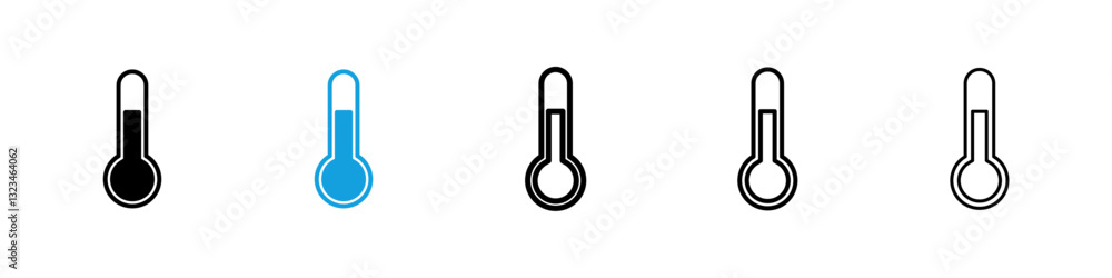 Thermometer icons vector set for web designs Thermometer icons vector set for web designs