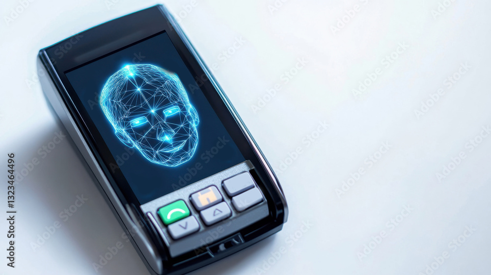 Fototapeta premium a device that scans the face and recognizes a person's identity.