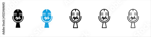 Voice recognition icons vector set for web designs