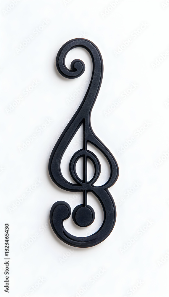 Obraz premium Black treble clef bookmark
