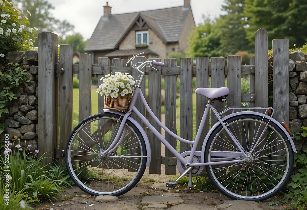Fototapeta premium bicycle in front of a wooden house