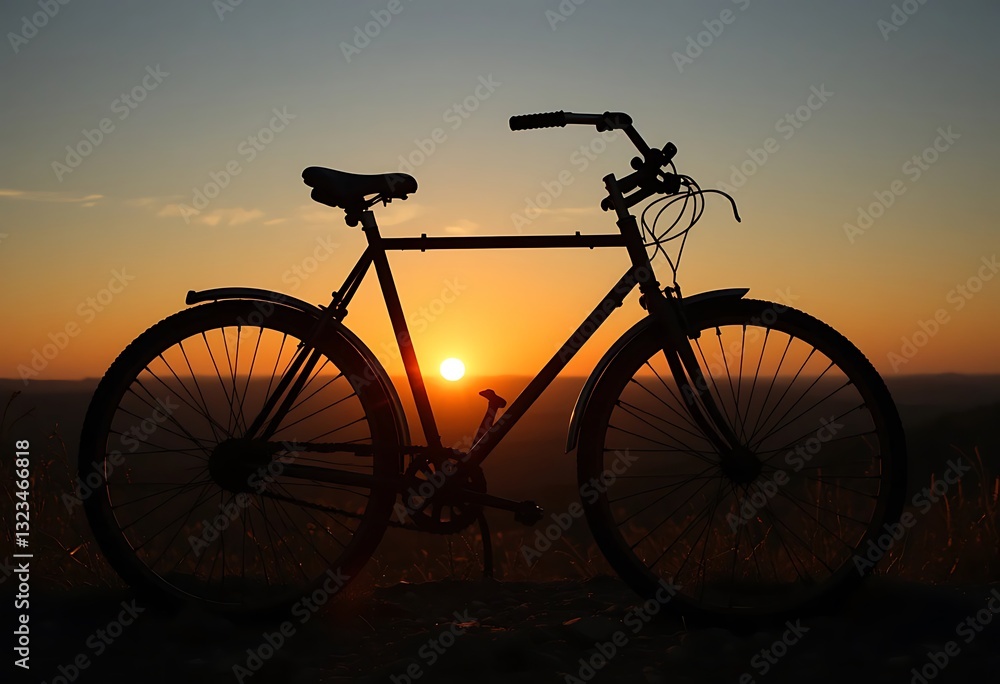 silhouette of a bicycle silhouette of a bicycle