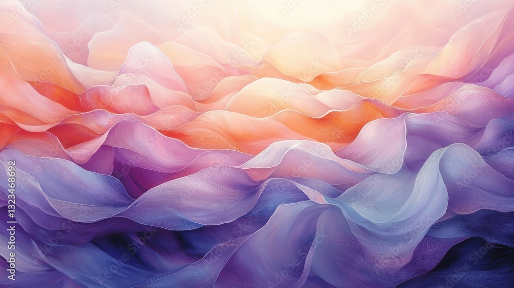 Obraz premium Colorful Abstract Waves of Light and Texture in Soft Pastels