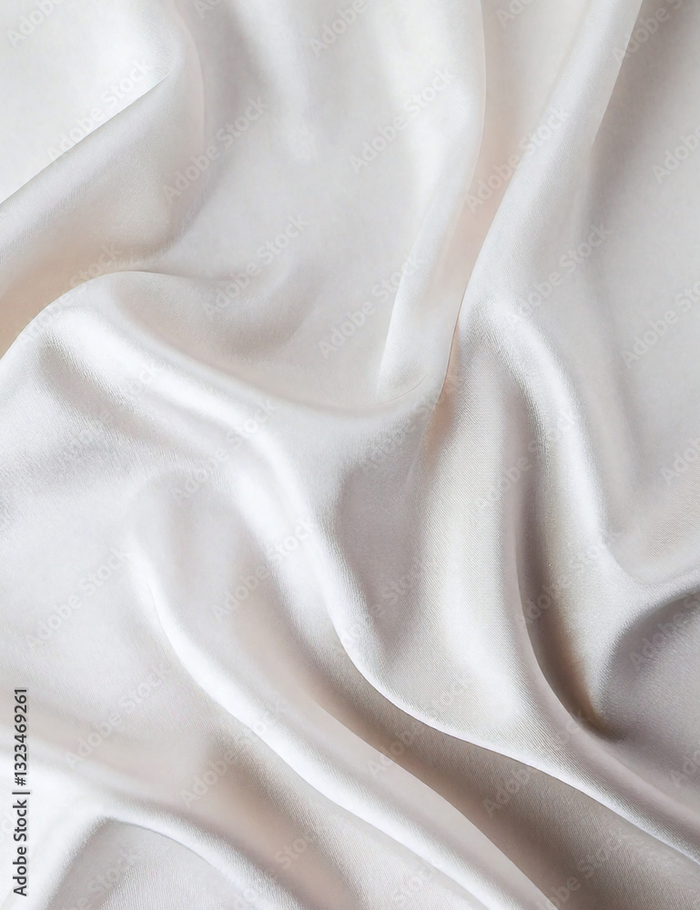Naklejka premium Shiny white fabric background with soft wrinkles
