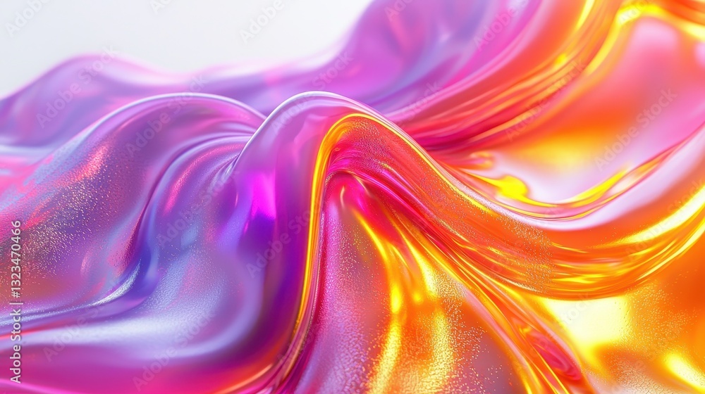 Fototapeta premium Colorful Flowing Fabric with Bright Glossy Texture and Movement