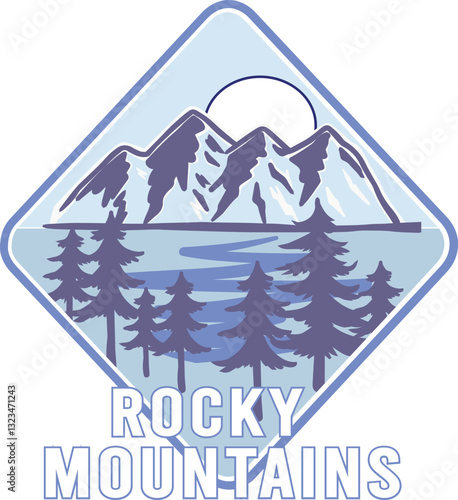 Mountains Colorado rocky rockies whistler  Aspen Ski club Vector alpine mountain adventure winter cosy sports Varsity College USA Trending Graphic Tee t-shirt logo slogan artwork typography tote badge