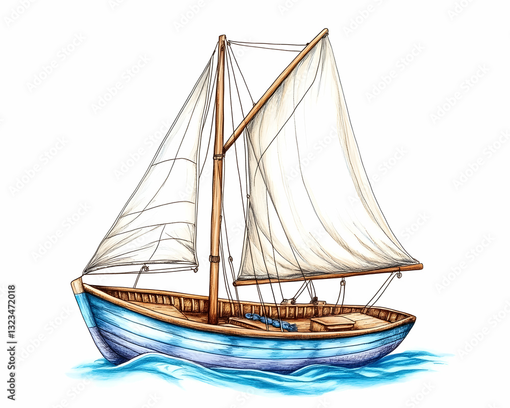 Obraz premium Classic sailboat illustration