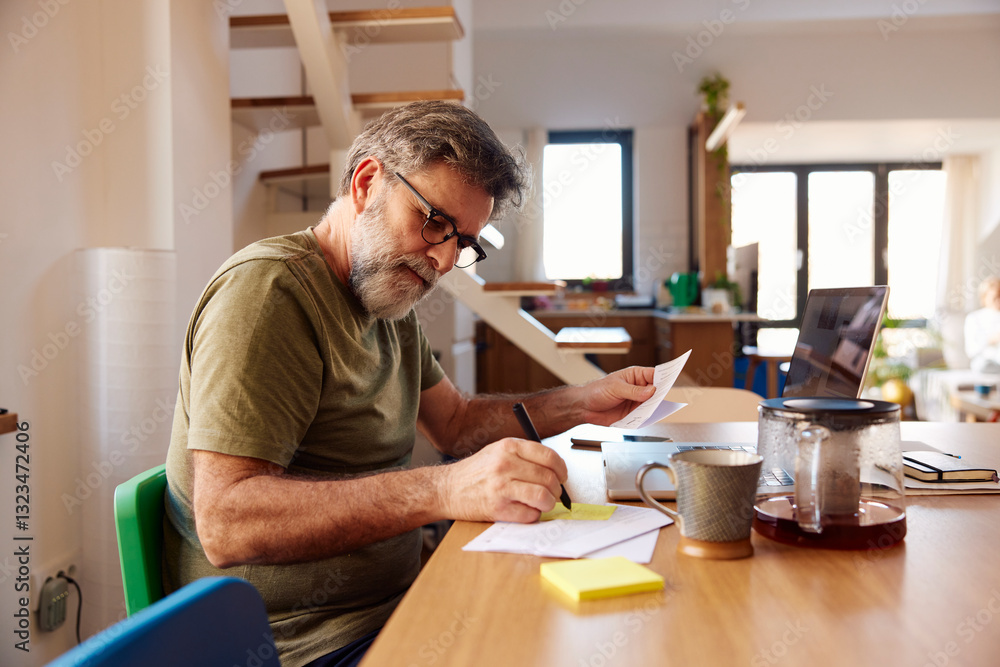Middle aged man working from home Middle aged man working from home