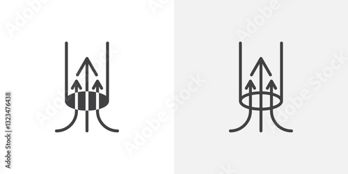 Air suction icons in filled and outline versions for ui designs