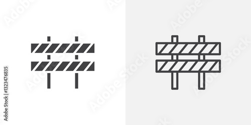 Barrier icons in filled and outline versions for ui designs