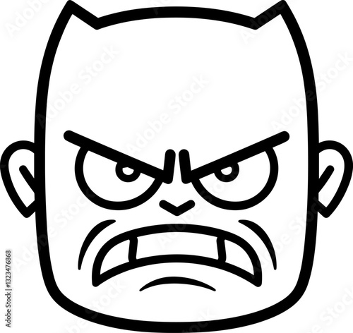 Furious Cartoon Face: A Bold Expression of Anger and Frustration in Graphic Design
