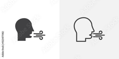 Breath icons in filled and outline versions for ui designs