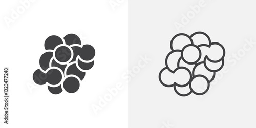 Cancer icons in filled and outline versions for ui designs