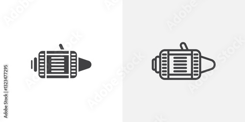 Car alternator icons in filled and outline versions for ui designs