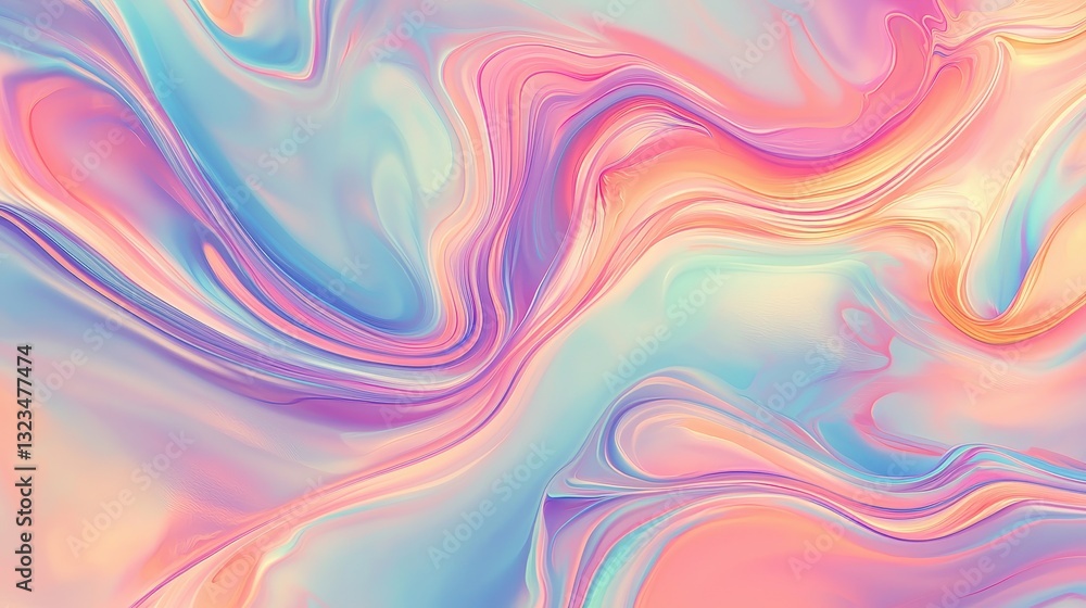 Obraz premium Abstract Colorful Swirl Pattern in Soft Pastel Hues and Flowing Motion