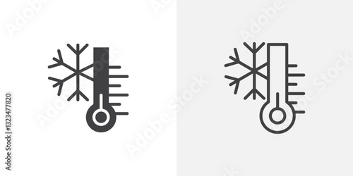 Cold icons in filled and outline versions for ui designs