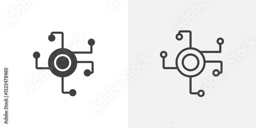 Decentralized icons in filled and outline versions for ui designs