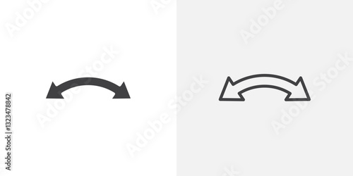 Double arrow icons in filled and outline versions for ui designs