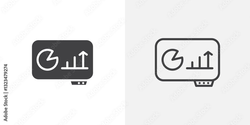 Equity derivatives icons in filled and outline versions for ui designs Equity derivatives icons in filled and outline versions for ui designs