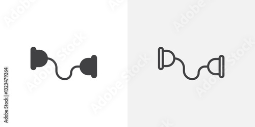 Exercise bands icons in filled and outline versions for ui designs
