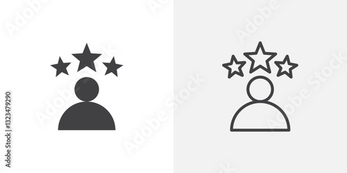 Experience icons in filled and outline versions for ui designs