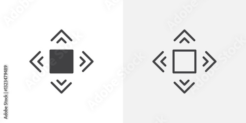 Flexibility icons in filled and outline versions for ui designs