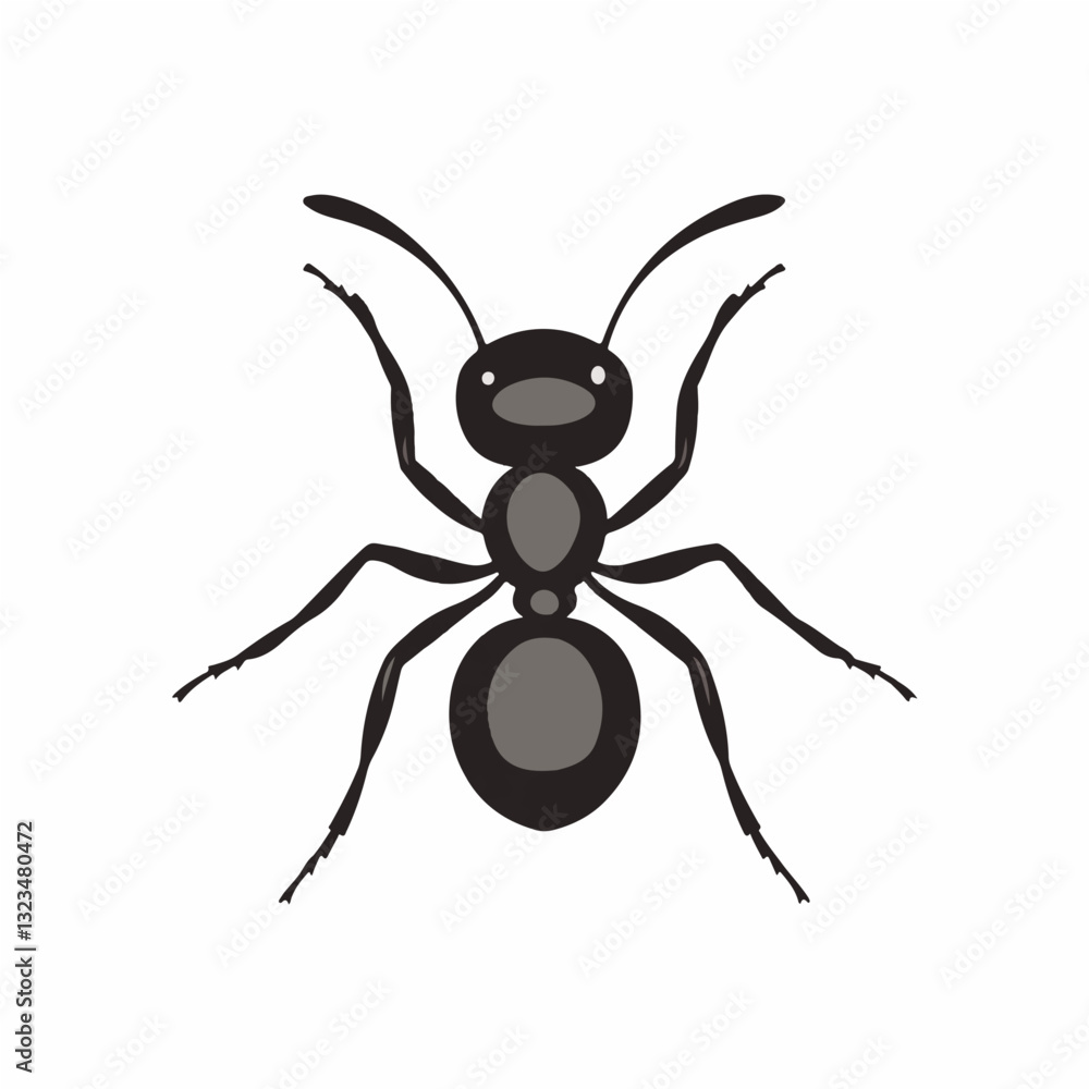 Simple flat 2D icon small black ant isolated on transparent background, vector, vector, flat design, animation design, simple flat 2D icon, clipart Simple flat 2D icon small black ant isolated on transparent background, vector, vector, flat design, animation design, simple flat 2D icon, clipart