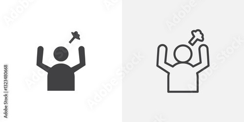 Irritated human icons in filled and outline versions for ui designs